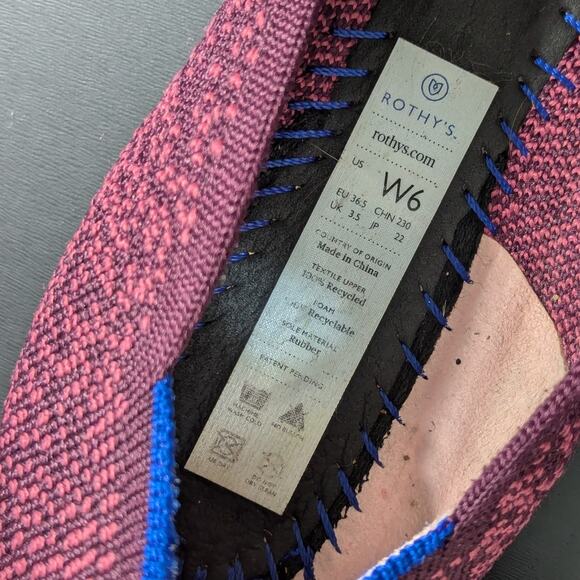 Rothys The Flat Fig Python Round Toe Slip On Shoes Balletcore Womens 6 Purple - Picture 6 of 6